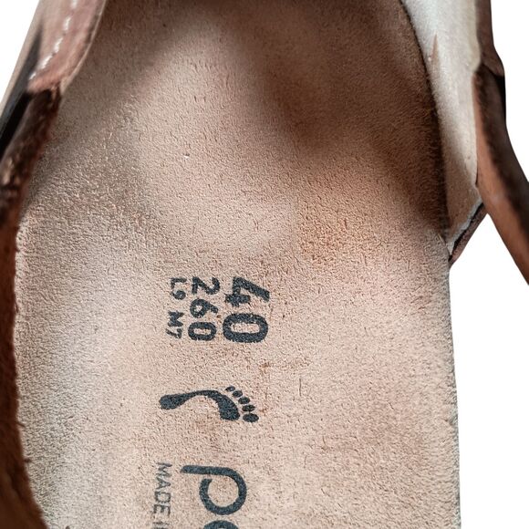 Birkenstock Papillio Shoes Leather Closed Toe Mary Wedge Heel Brown Womens 9 - Picture 7 of 13